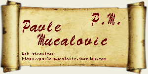 Pavle Mučalović vizit kartica